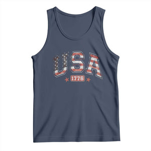 Funny USA 1776 Patriotic 4th of July American Flag Tank Top TS11 Navy Print Your Wear