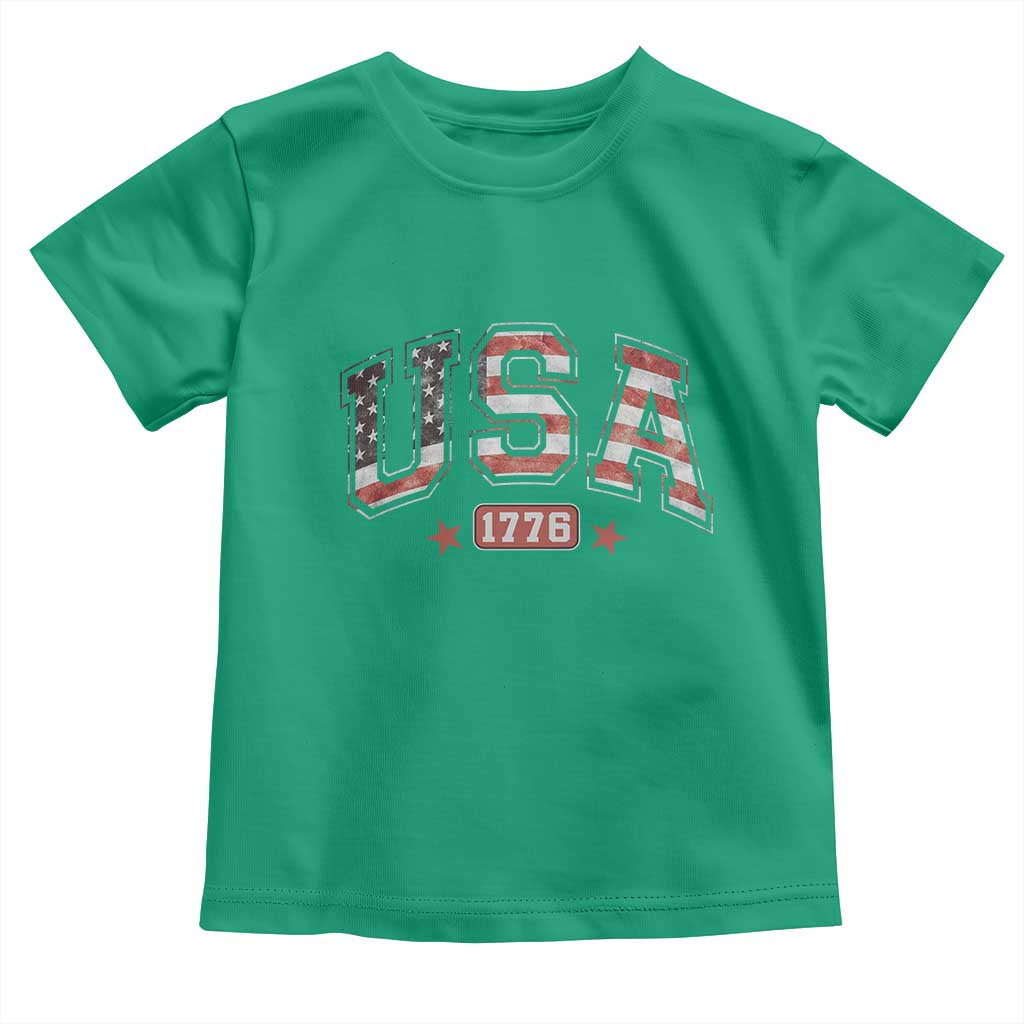 Funny USA 1776 Patriotic 4th of July American Flag Toddler T Shirt TS11 Irish Green Print Your Wear