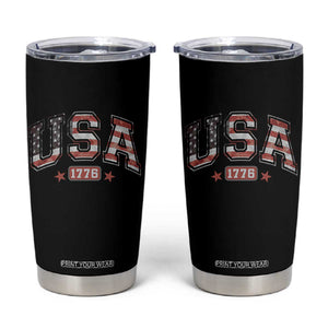 Funny USA 1776 Patriotic 4th of July American Flag Tumbler Cup TS11 Black Print Your Wear