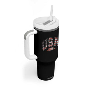 Funny USA 1776 Patriotic 4th of July American Flag Tumbler With Handle TS11 Print Your Wear