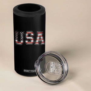 Funny USA Patriotic 4th of July American Flag 4 in 1 Can Cooler Tumbler TS11 Print Your Wear