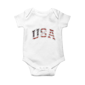 Funny USA Patriotic 4th of July American Flag Baby Onesie TS11 White Print Your Wear