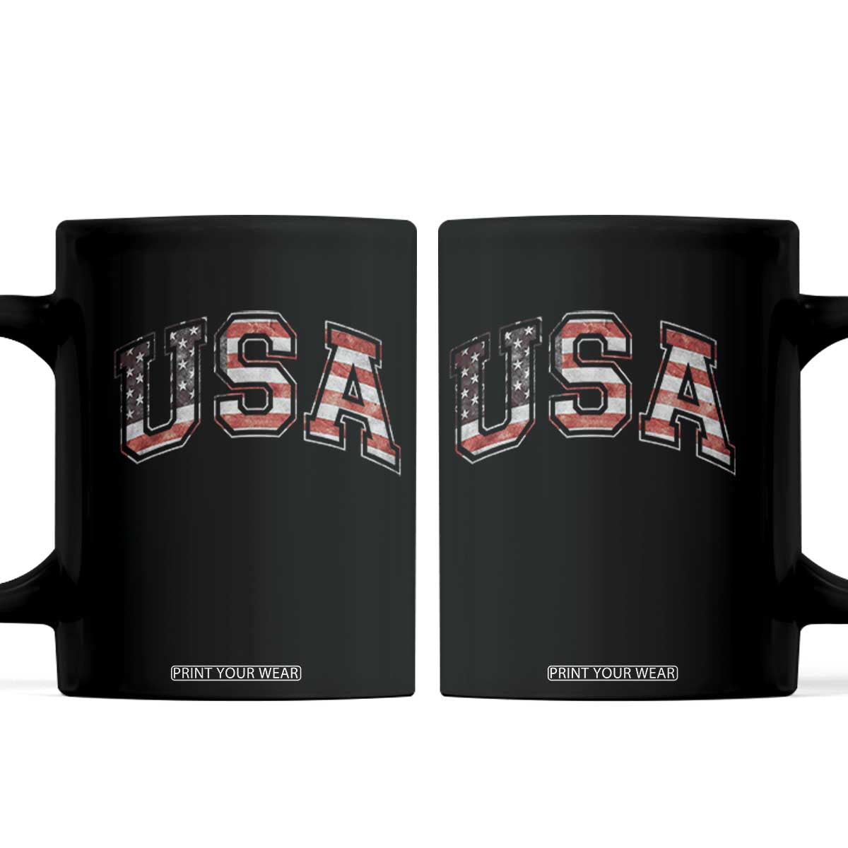 Funny USA Patriotic 4th of July American Flag Coffee Mug TS11 Black Print Your Wear