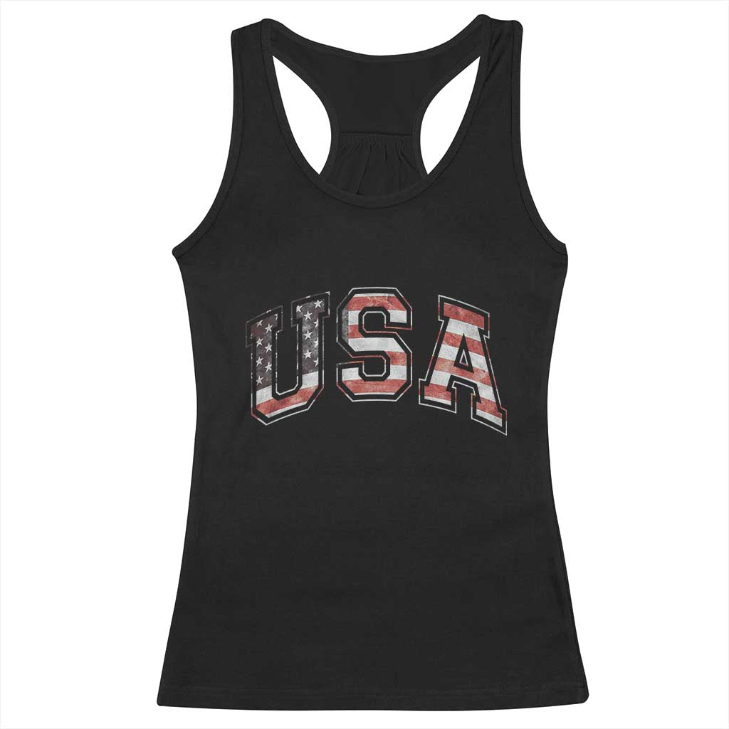 Funny USA Patriotic 4th of July American Flag Racerback Tank Top TS11 Black Print Your Wear