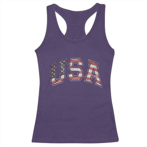 Funny USA Patriotic 4th of July American Flag Racerback Tank Top TS11 Purple Print Your Wear