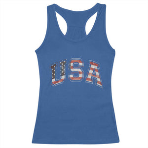 Funny USA Patriotic 4th of July American Flag Racerback Tank Top TS11 Royal Blue Print Your Wear