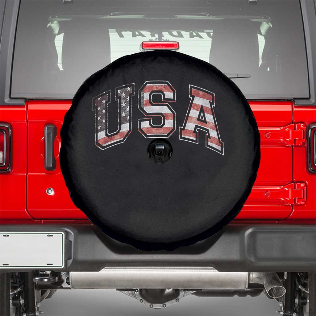 Funny USA Patriotic 4th of July American Flag Spare Tire Cover TS11 Black Print Your Wear
