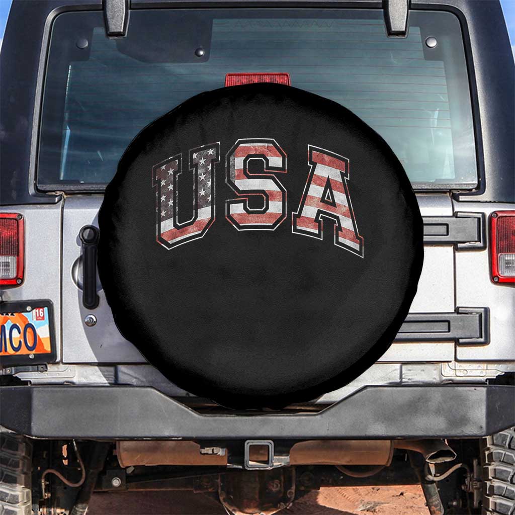 Funny USA Patriotic 4th of July American Flag Spare Tire Cover TS11 No hole Black Print Your Wear