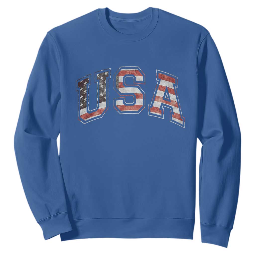 Funny USA Patriotic 4th of July American Flag Sweatshirt TS11 Royal Blue Print Your Wear