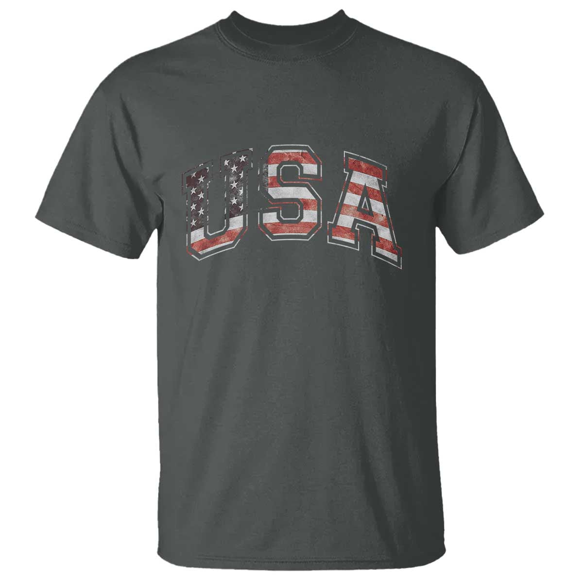 Funny USA Patriotic 4th of July American Flag T Shirt TS11 Dark Heather Print Your Wear