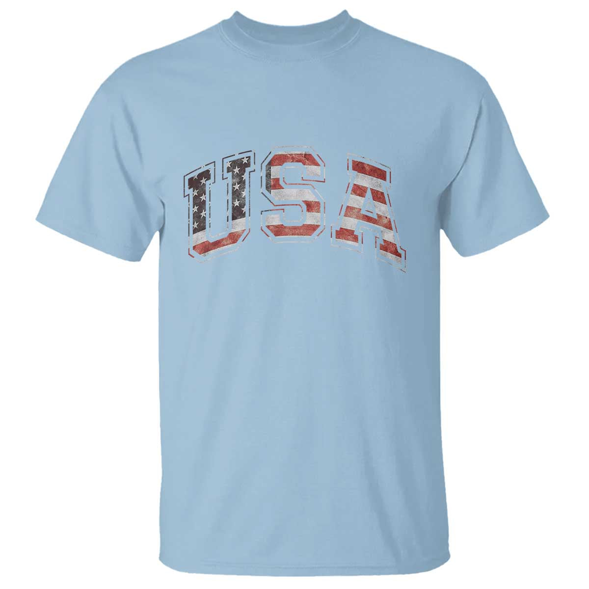 Funny USA Patriotic 4th of July American Flag T Shirt TS11 Light Blue Print Your Wear