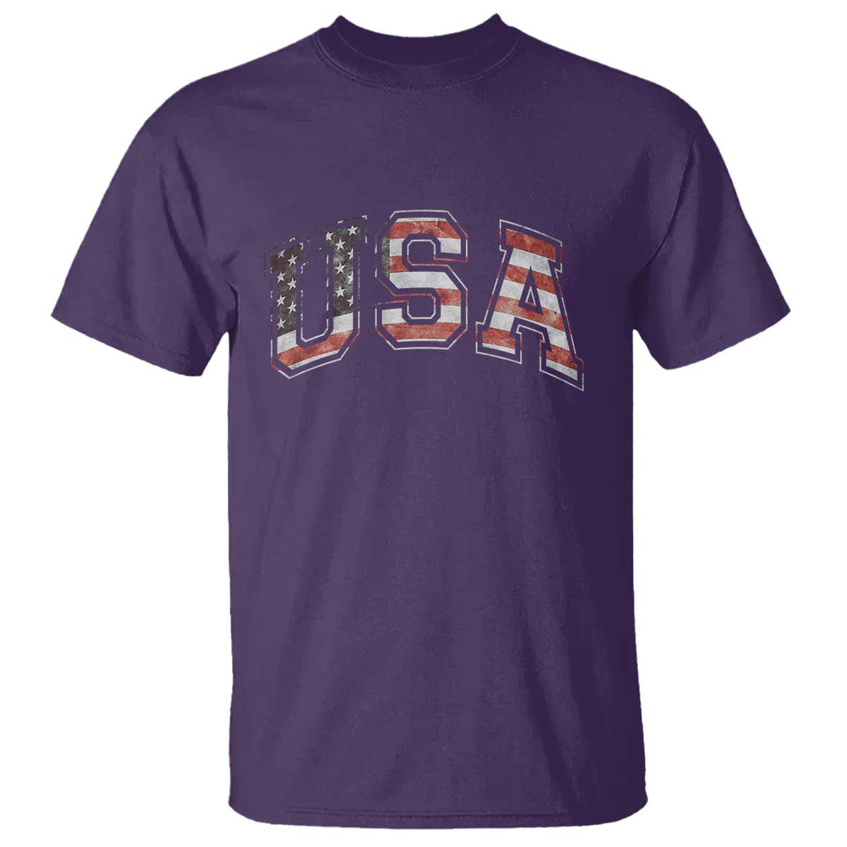 Funny USA Patriotic 4th of July American Flag T Shirt TS11 Purple Print Your Wear