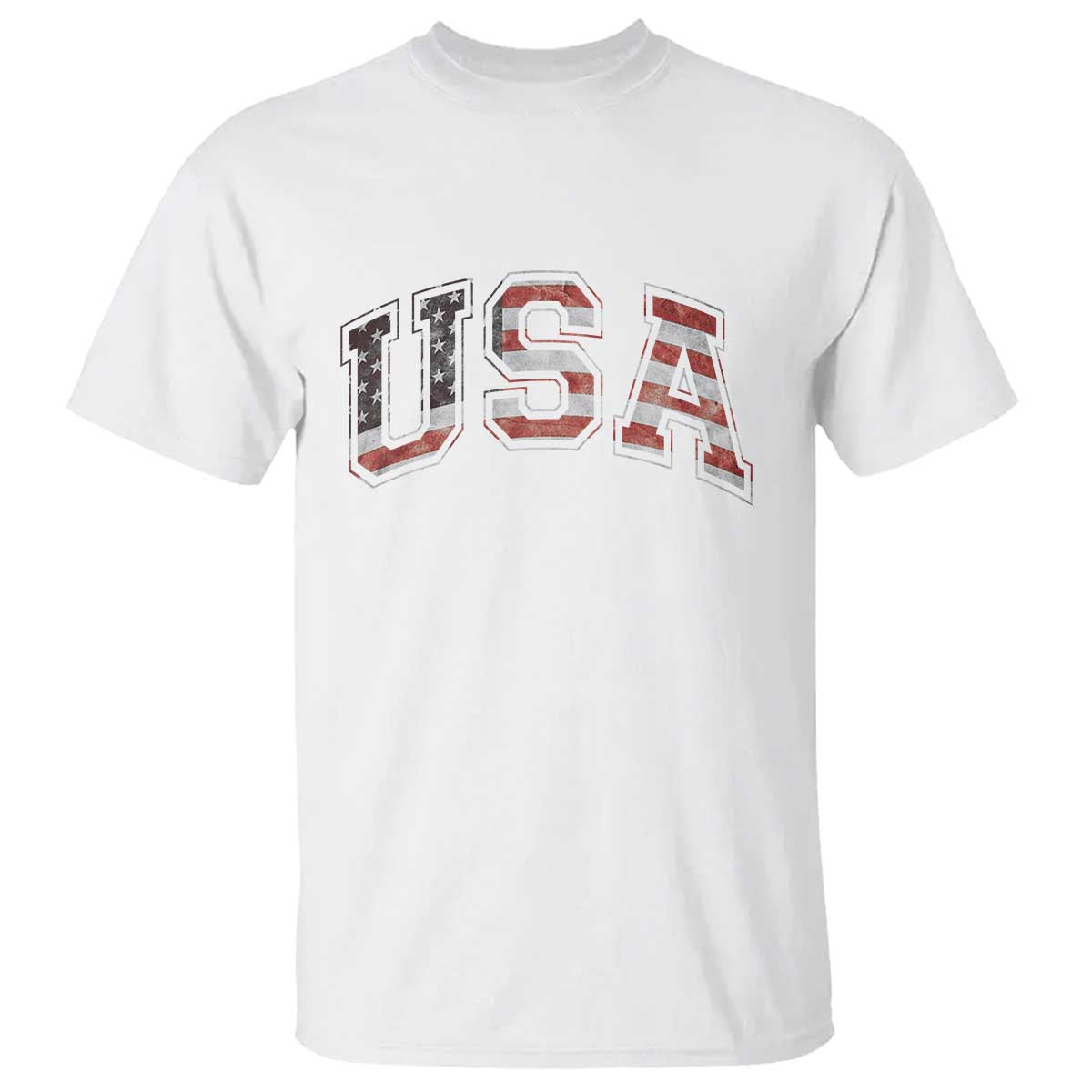 Funny USA Patriotic 4th of July American Flag T Shirt TS11 White Print Your Wear