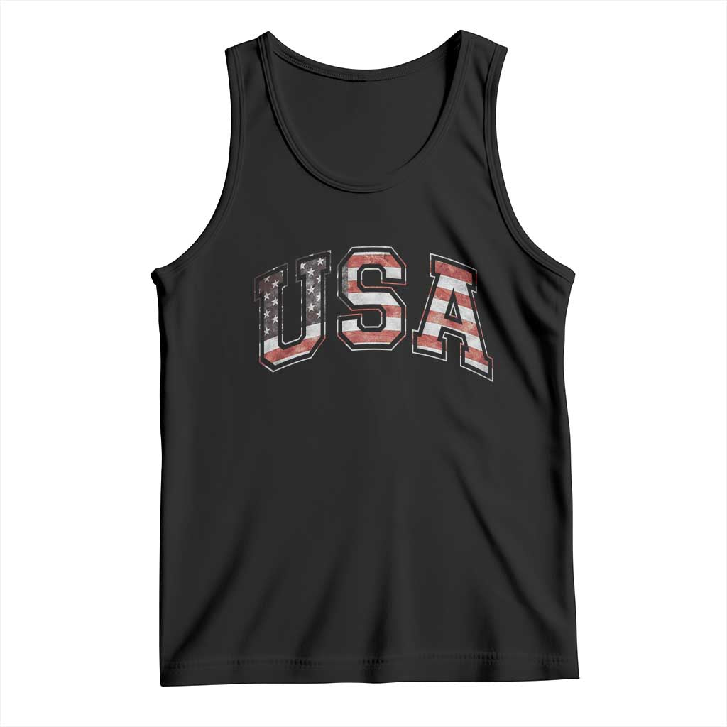 Funny USA Patriotic 4th of July American Flag Tank Top TS11 Black Print Your Wear