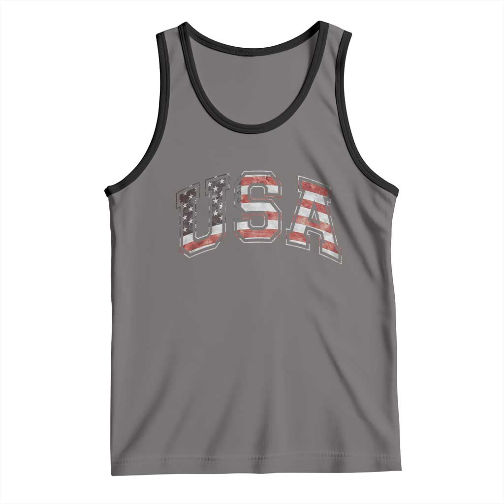 Funny USA Patriotic 4th of July American Flag Tank Top TS11 Deep Heather Black Print Your Wear