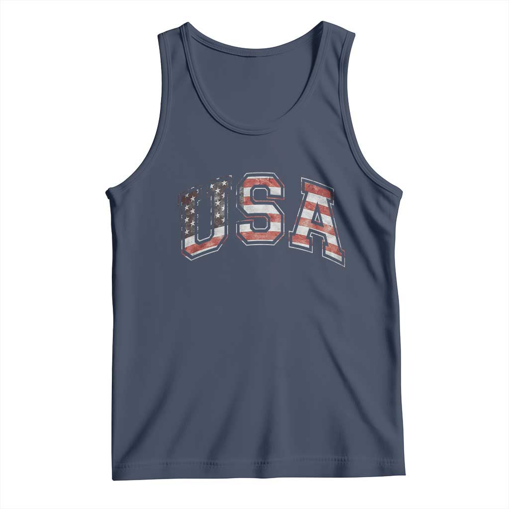 Funny USA Patriotic 4th of July American Flag Tank Top TS11 Navy Print Your Wear