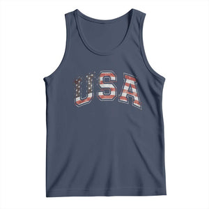 Funny USA Patriotic 4th of July American Flag Tank Top TS11 Navy Print Your Wear