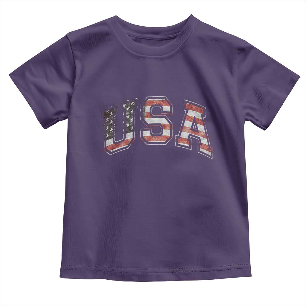 Funny USA Patriotic 4th of July American Flag Toddler T Shirt TS11 Purple Print Your Wear