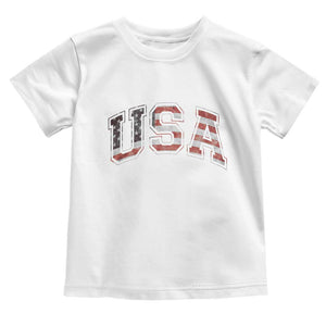 Funny USA Patriotic 4th of July American Flag Toddler T Shirt TS11 White Print Your Wear