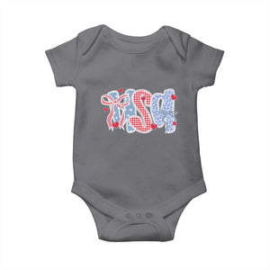 Funny USA Patriotic 4th of July Coquette Bow Baby Onesie TS11 Charcoal Print Your Wear