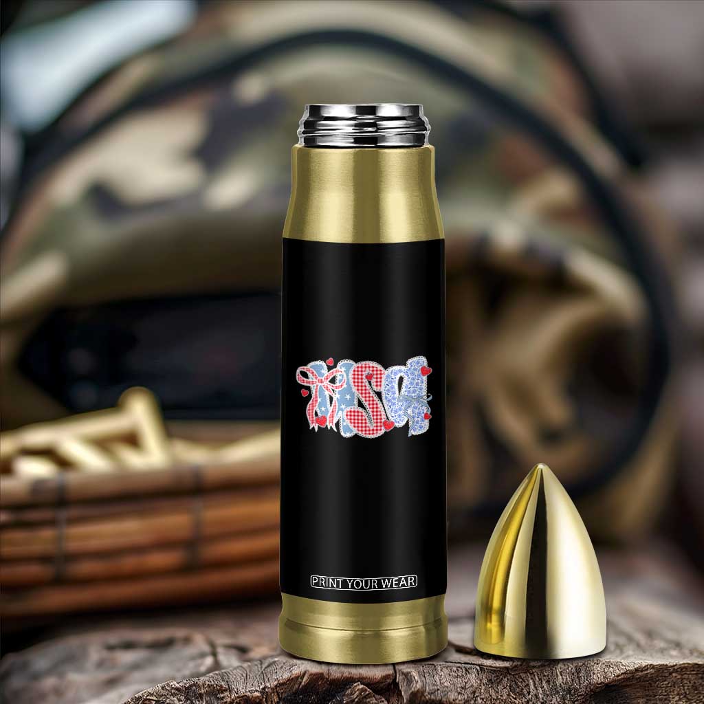 Funny USA Patriotic 4th of July Coquette Bow Bullet Tumbler TS11 Print Your Wear