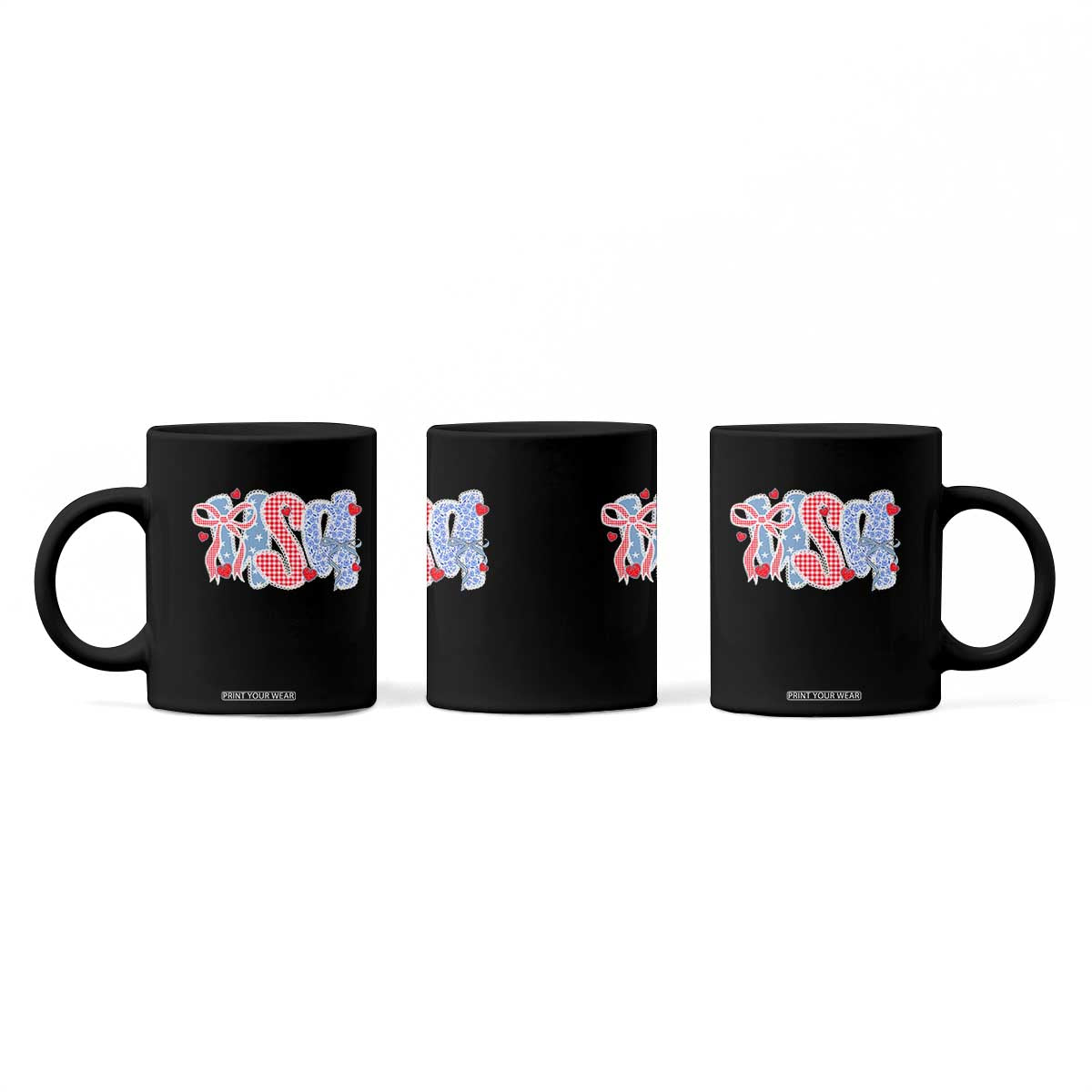 Funny USA Patriotic 4th of July Coquette Bow Coffee Mug TS11 Print Your Wear