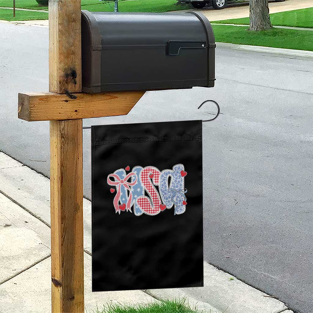 Funny USA Patriotic 4th of July Coquette Bow Garden Flag TS11 Print Your Wear