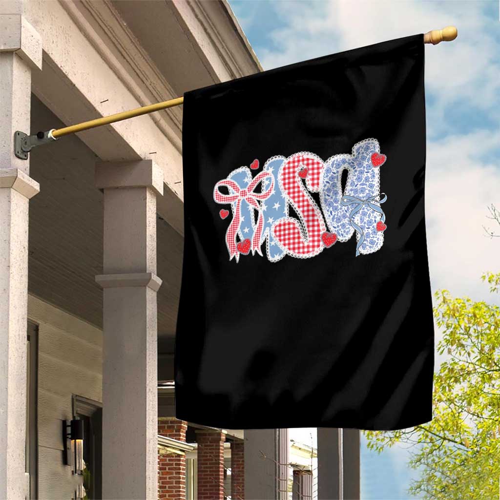 Funny USA Patriotic 4th of July Coquette Bow Garden Flag TS11 Print Your Wear