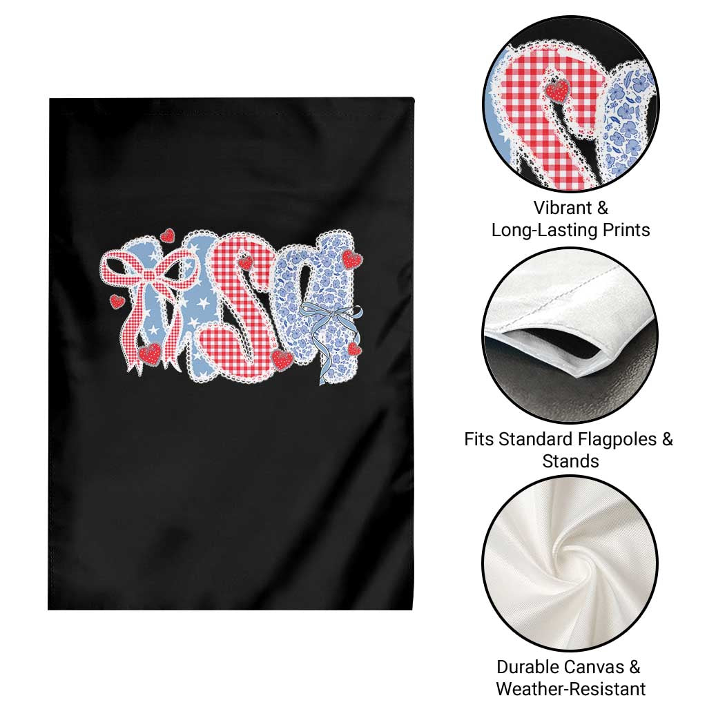 Funny USA Patriotic 4th of July Coquette Bow Garden Flag TS11 Print Your Wear