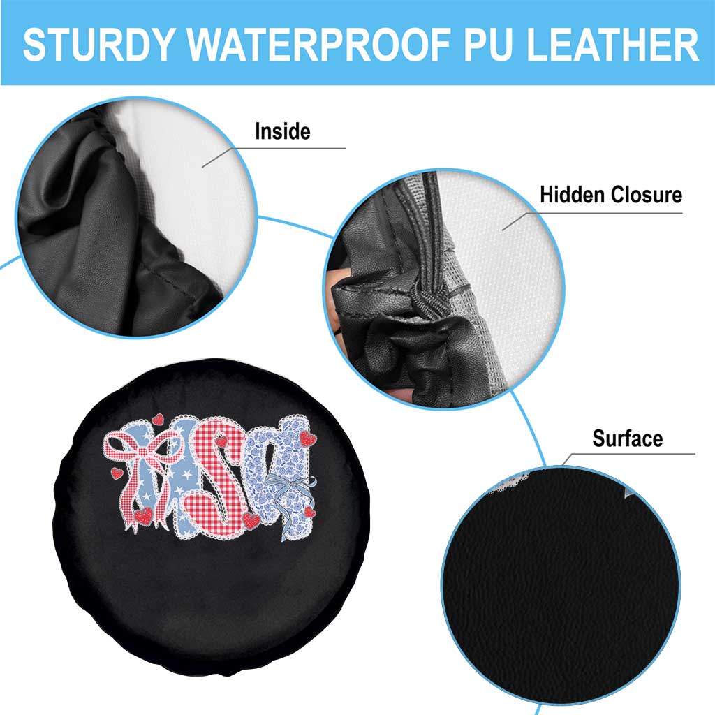 Funny USA Patriotic 4th of July Coquette Bow Spare Tire Cover TS11 Print Your Wear