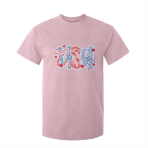 Funny USA Patriotic 4th of July Coquette Bow T Shirt For Kid TS11 Light Pink Print Your Wear
