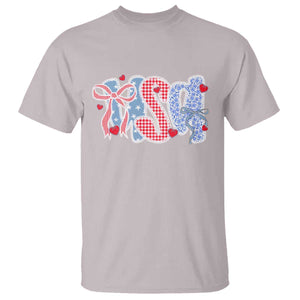 Funny USA Patriotic 4th of July Coquette Bow T Shirt TS11 Ice Gray Print Your Wear