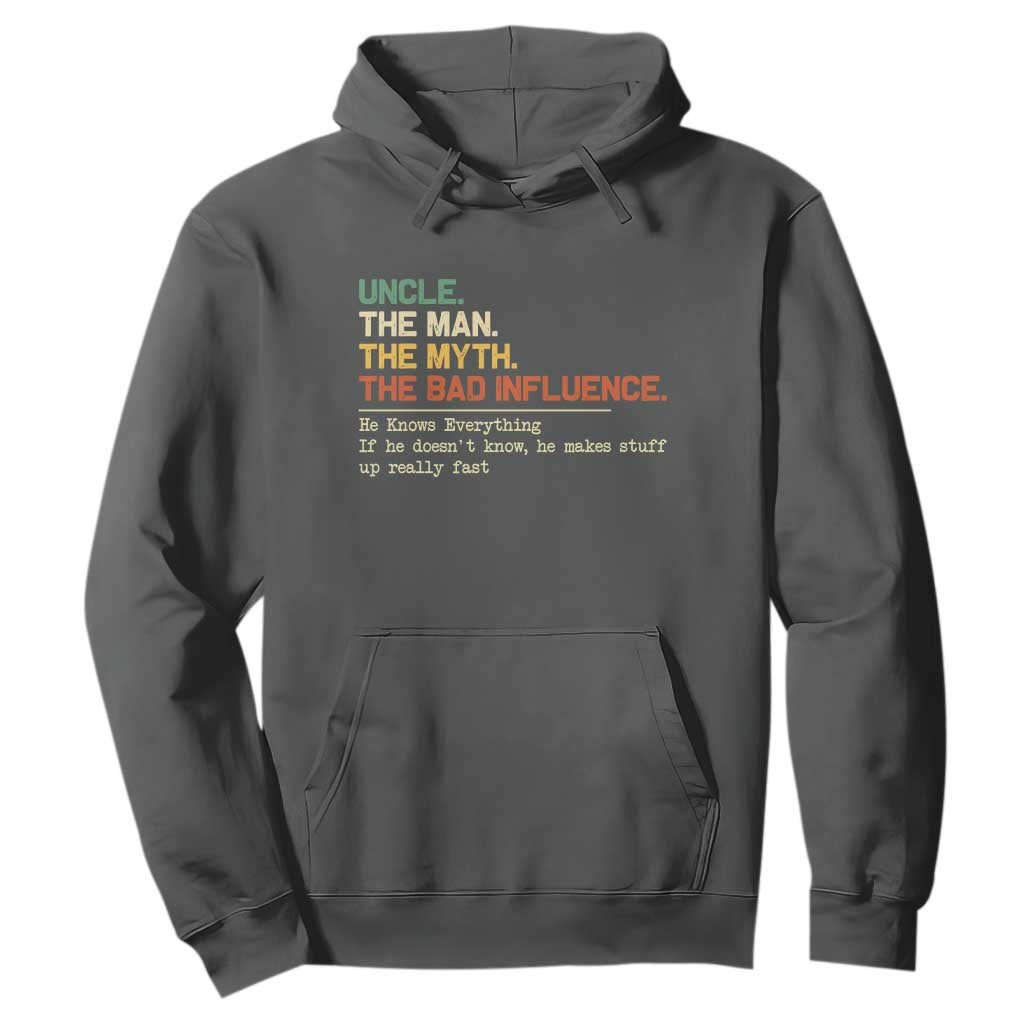 Funny Uncle Hoodie Best Funny Uncle Fathers Day TS10 Dark Heather Print Your Wear