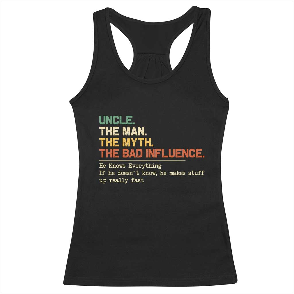 Funny Uncle Racerback Tank Top Best Funny Uncle Fathers Day TS10 Black Print Your Wear