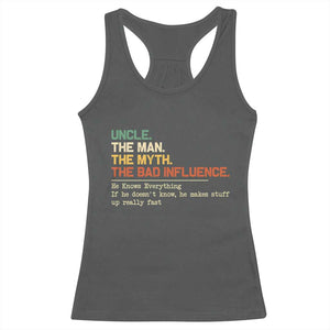 Funny Uncle Racerback Tank Top Best Funny Uncle Fathers Day TS10 Dark Heather Print Your Wear