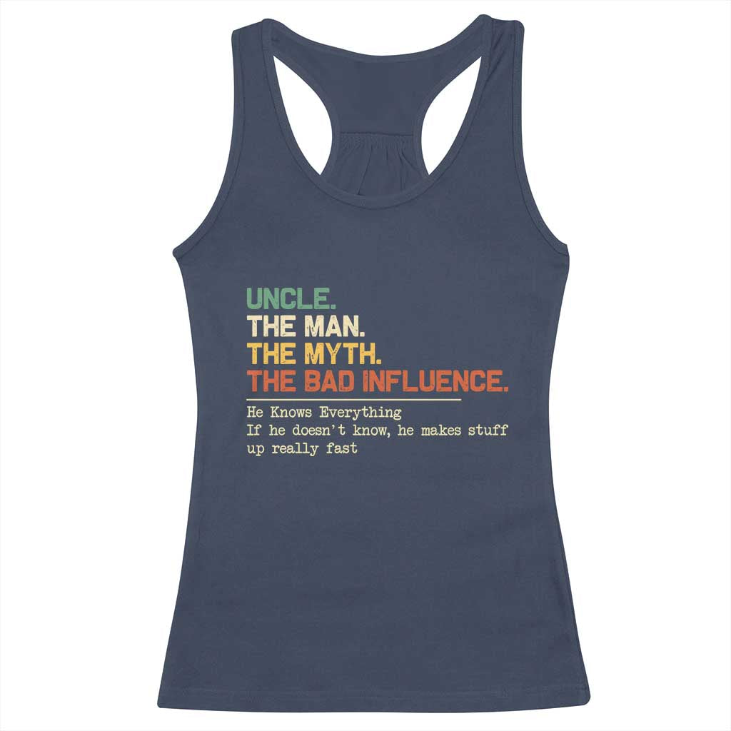 Funny Uncle Racerback Tank Top Best Funny Uncle Fathers Day TS10 Navy Print Your Wear