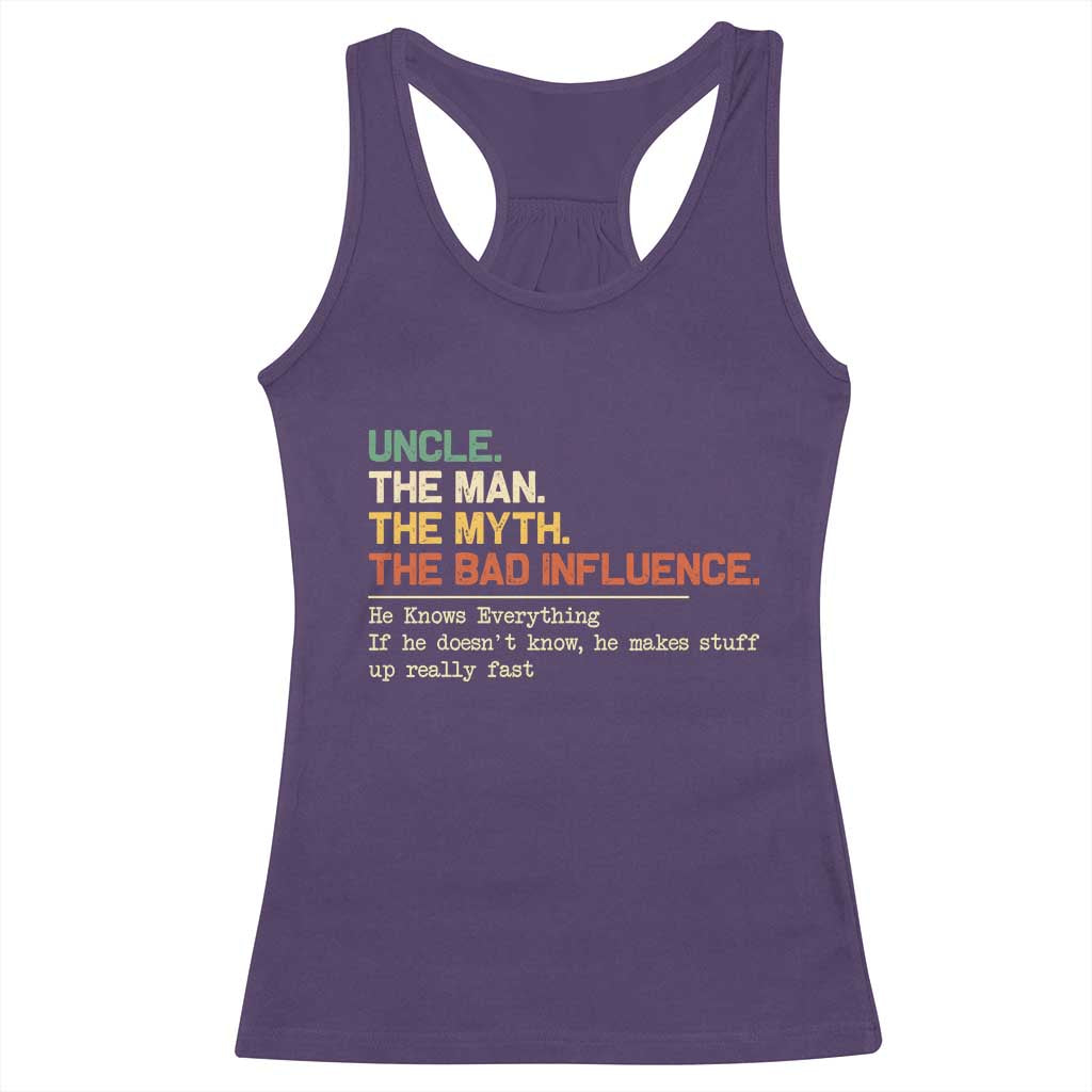 Funny Uncle Racerback Tank Top Best Funny Uncle Fathers Day TS10 Purple Print Your Wear