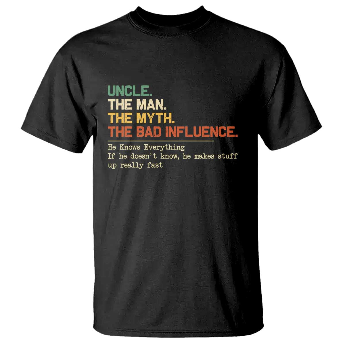 Funny Uncle T Shirt Best Funny Uncle Fathers Day TS10 Black Print Your Wear