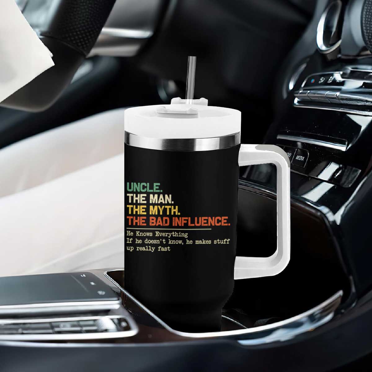 Funny Uncle Tumbler With Handle Best Funny Uncle Fathers Day TS10 Print Your Wear