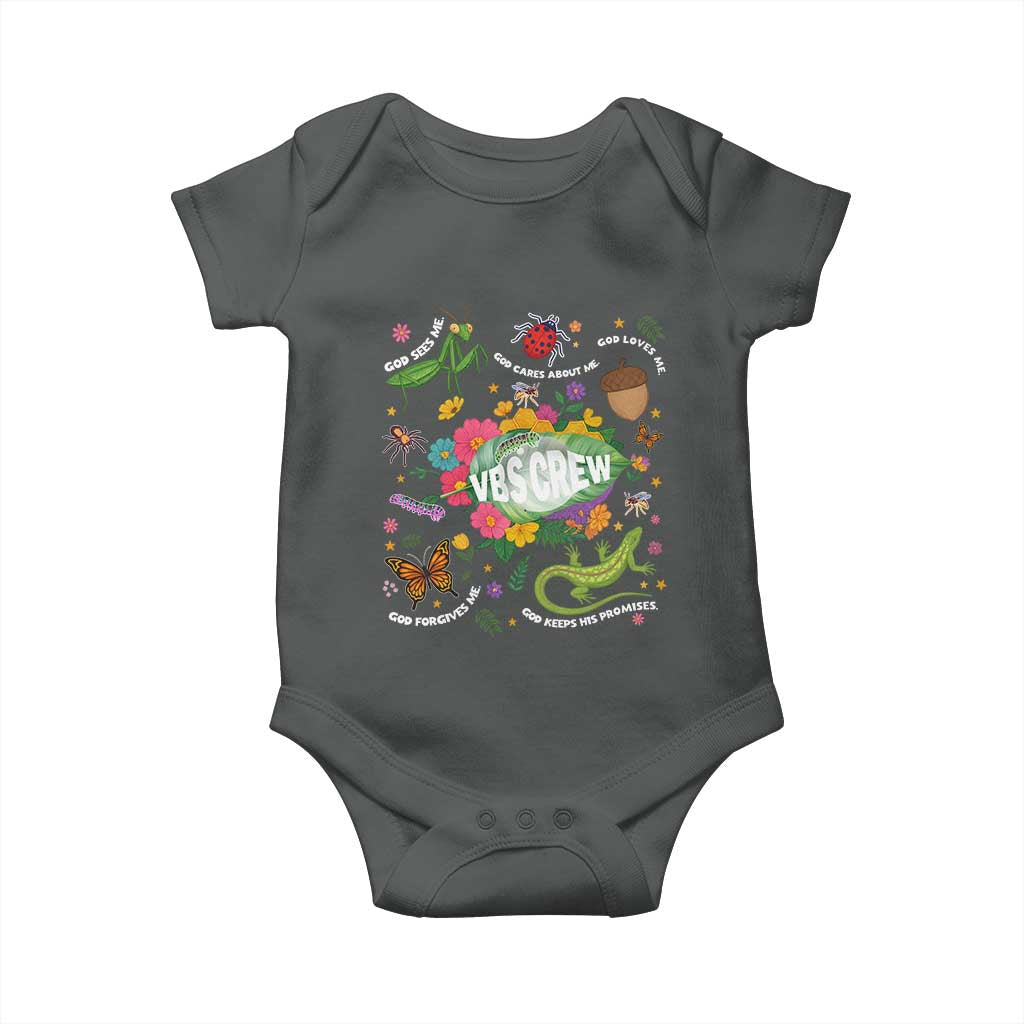 Funny VBS Crew Vacation Bible VBS Teacher Christian School 2025 Baby Onesie TS11 Dark Heather Print Your Wear