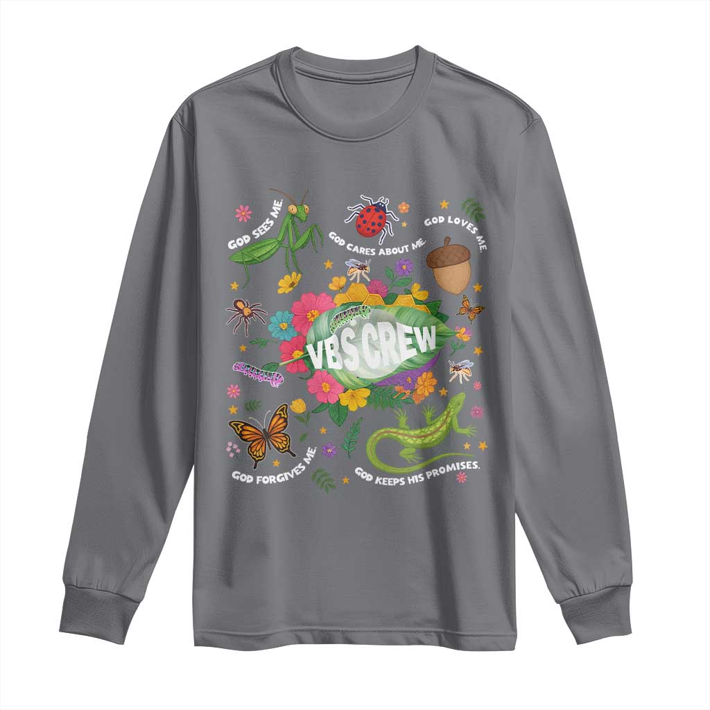 Funny VBS Crew Vacation Bible VBS Teacher Christian School 2025 Long Sleeve Shirt TS11 Charcoal Print Your Wear
