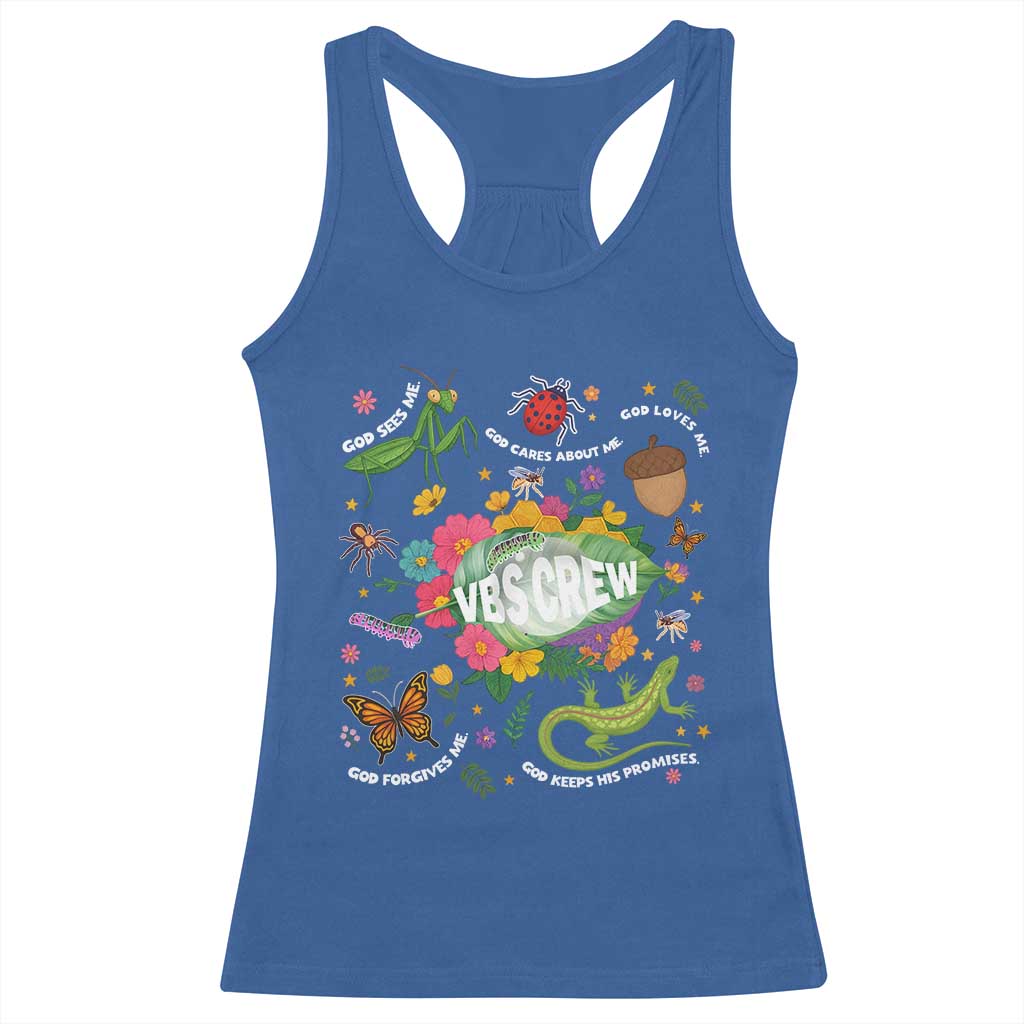 Funny VBS Crew Vacation Bible VBS Teacher Christian School 2025 Racerback Tank Top TS11 Royal Blue Print Your Wear