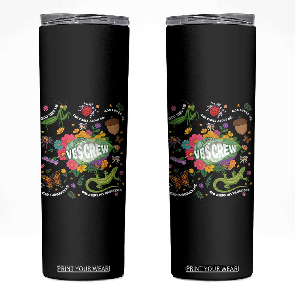 Funny VBS Crew Vacation Bible VBS Teacher Christian School 2025 Skinny Tumbler TS11 Black Print Your Wear