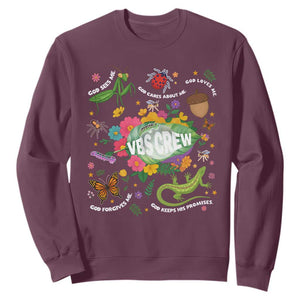 Funny VBS Crew Vacation Bible VBS Teacher Christian School 2025 Sweatshirt TS11 Maroon Print Your Wear