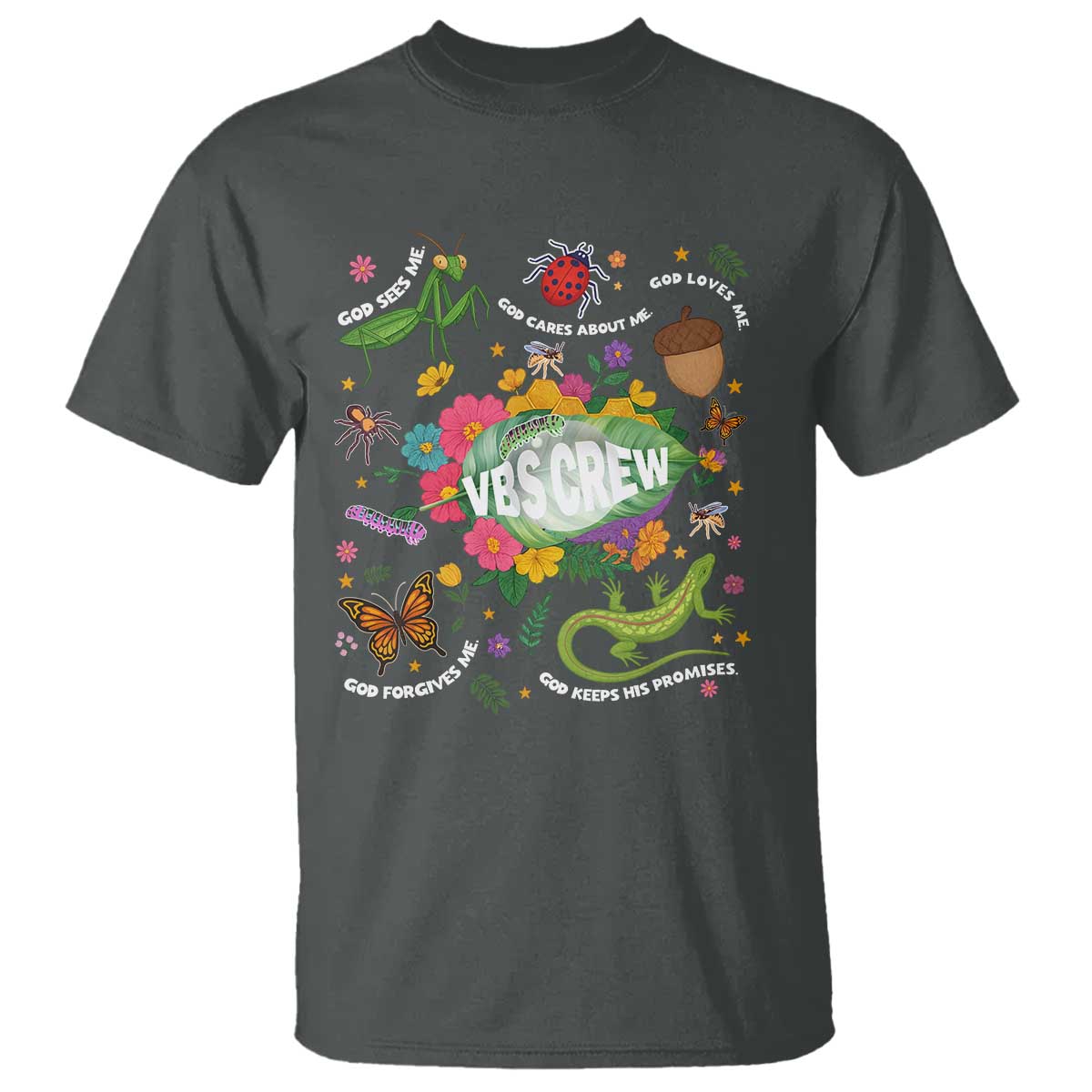 Funny VBS Crew Vacation Bible VBS Teacher Christian School 2025 T Shirt TS11 Dark Heather Print Your Wear
