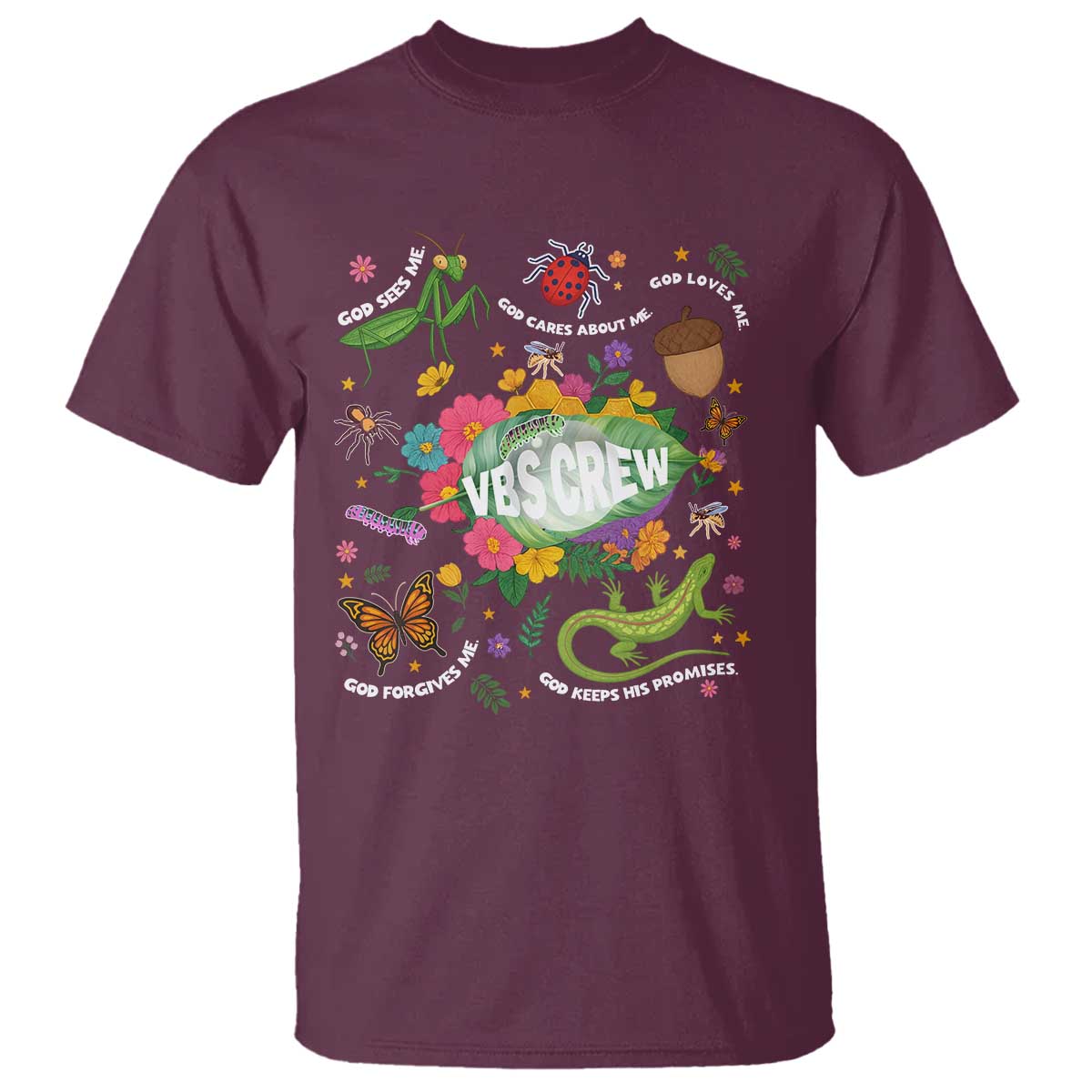 Funny VBS Crew Vacation Bible VBS Teacher Christian School 2025 T Shirt TS11 Maroon Print Your Wear