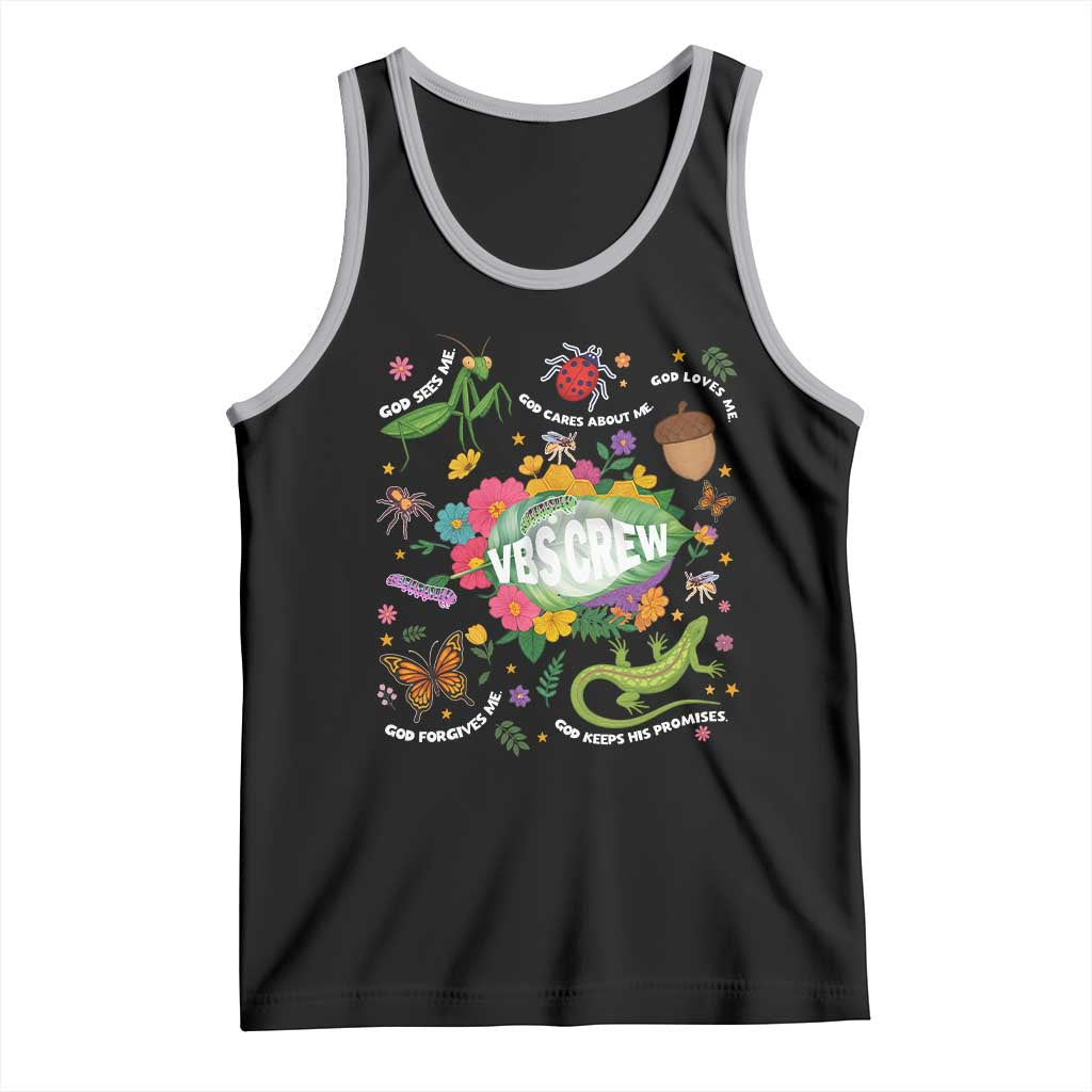 Funny VBS Crew Vacation Bible VBS Teacher Christian School 2025 Tank Top TS11 Black Athletic Heather Print Your Wear