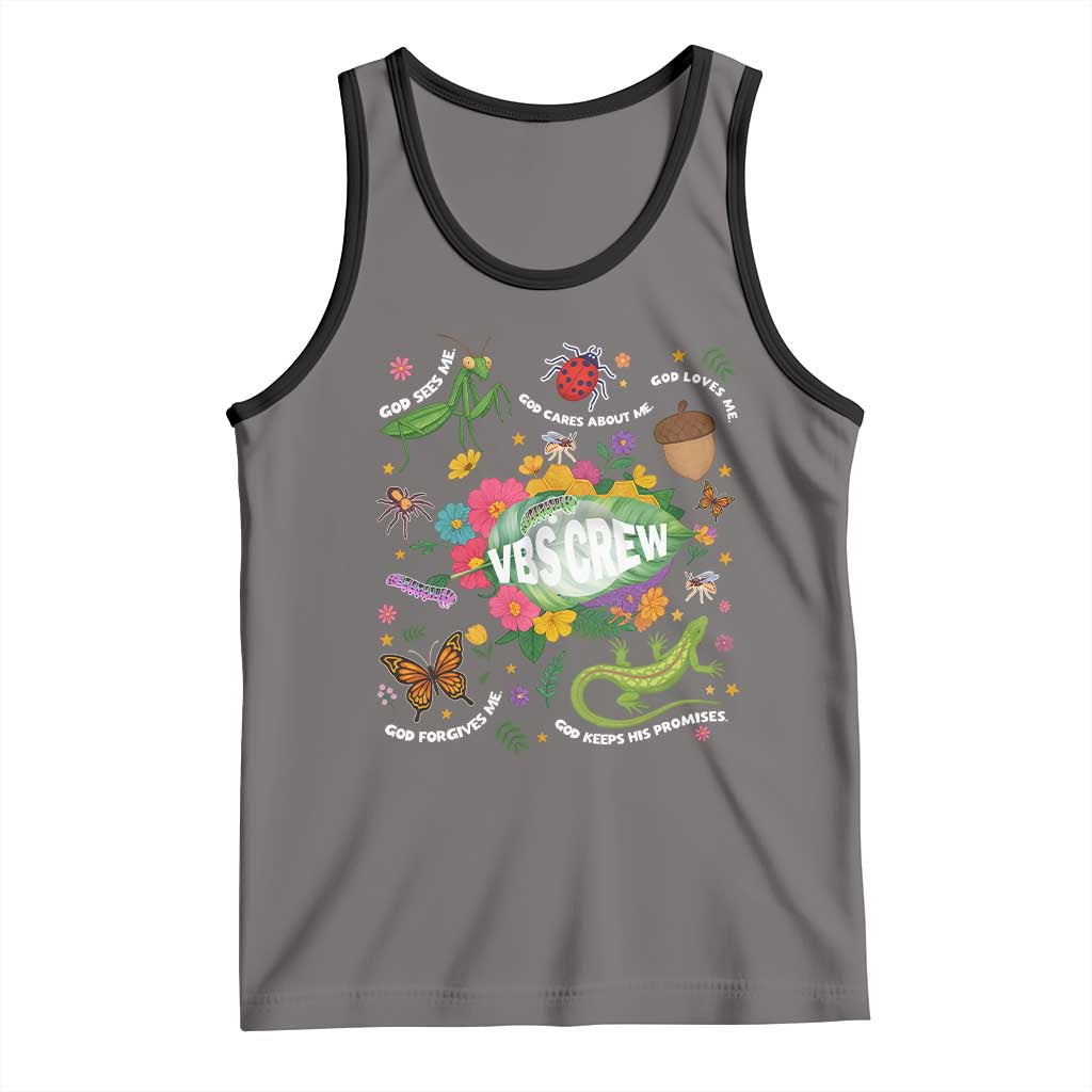 Funny VBS Crew Vacation Bible VBS Teacher Christian School 2025 Tank Top TS11 Deep Heather Black Print Your Wear