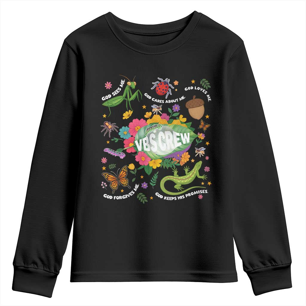 Funny VBS Crew Vacation Bible VBS Teacher Christian School 2025 Youth Sweatshirt TS11 Black Print Your Wear