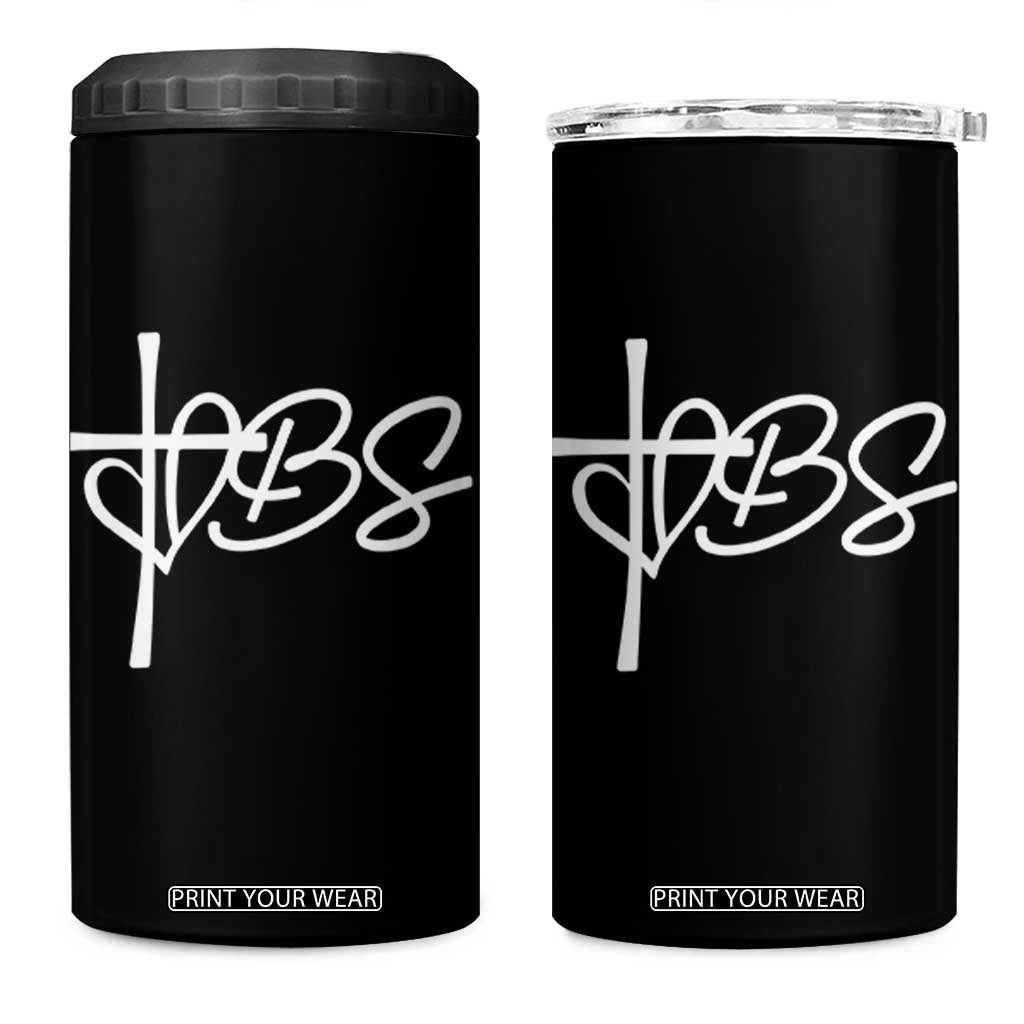 Funny VBS Vacation Bible School 4 in 1 Can Cooler Tumbler Heart Cross TS11 One Size: 16 oz Black Print Your Wear